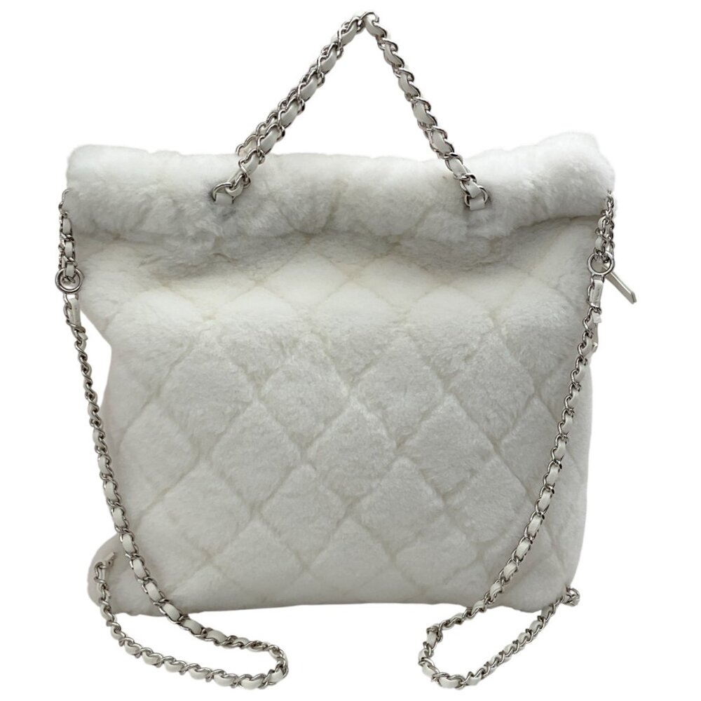 Chanel 2034 White Shearling Backpack - Picture 3 of 8